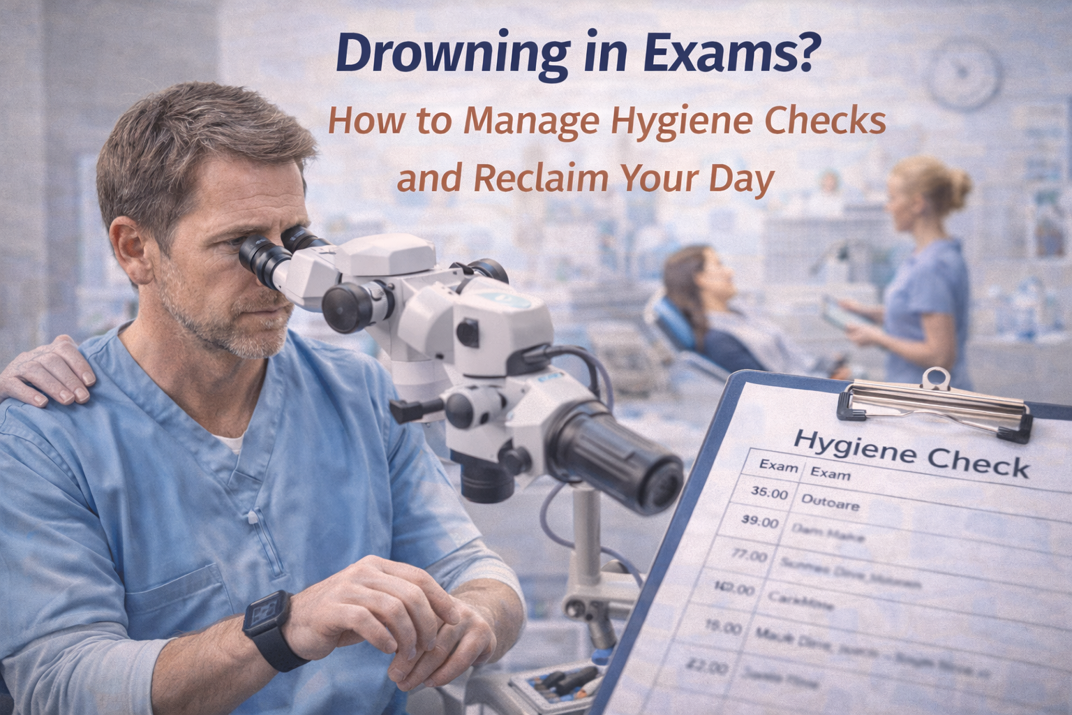 Dentist managing hygiene exams while balancing a busy dental schedule
