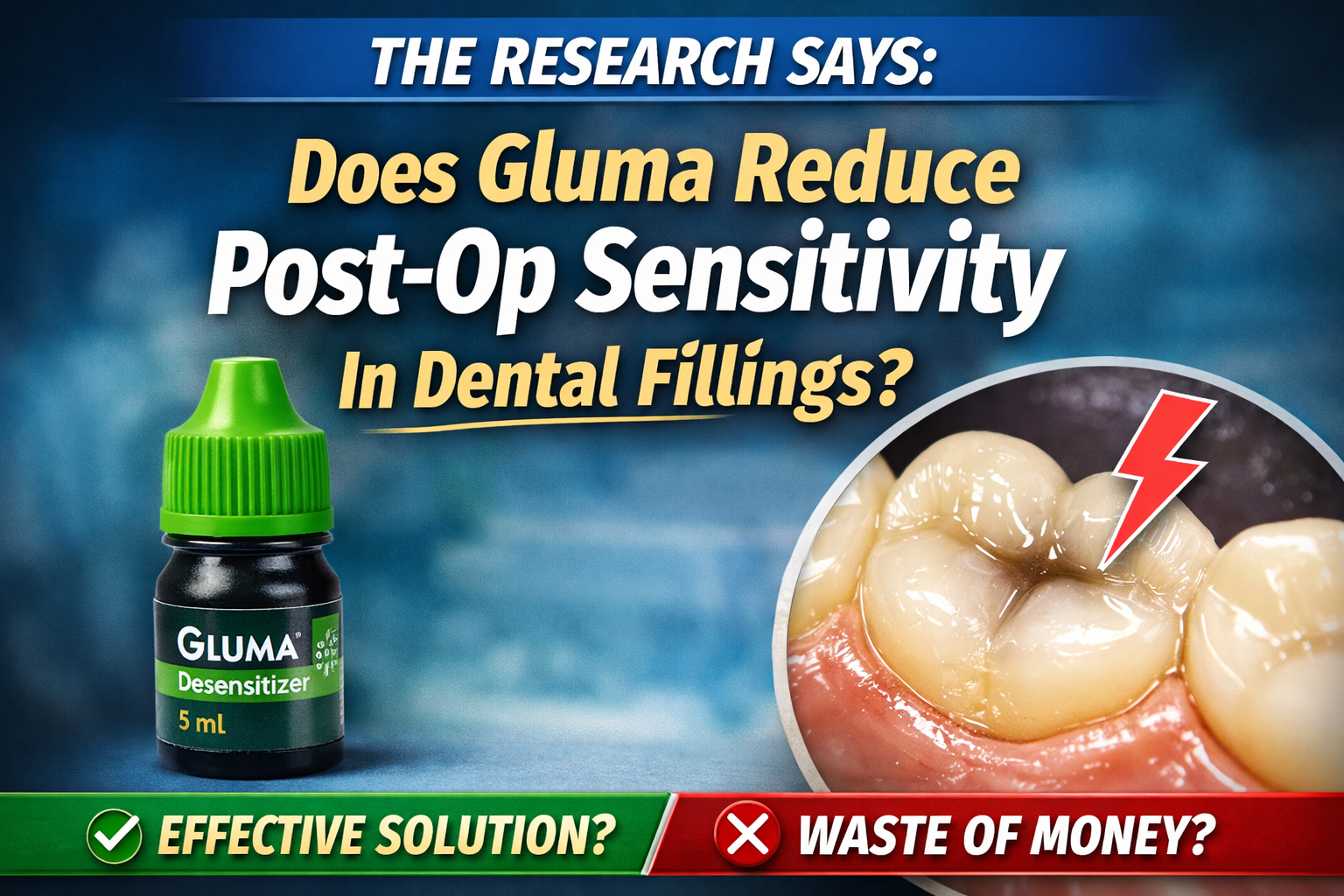 Gluma desensitizer compared to composite filling post-operative sensitivity in evidence-based dentistry