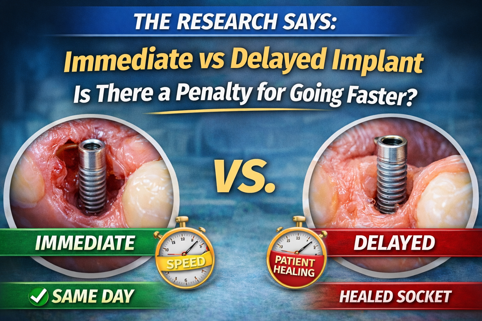 Evidence-based comparison of immediate versus delayed dental implant placement and long-term implant survival