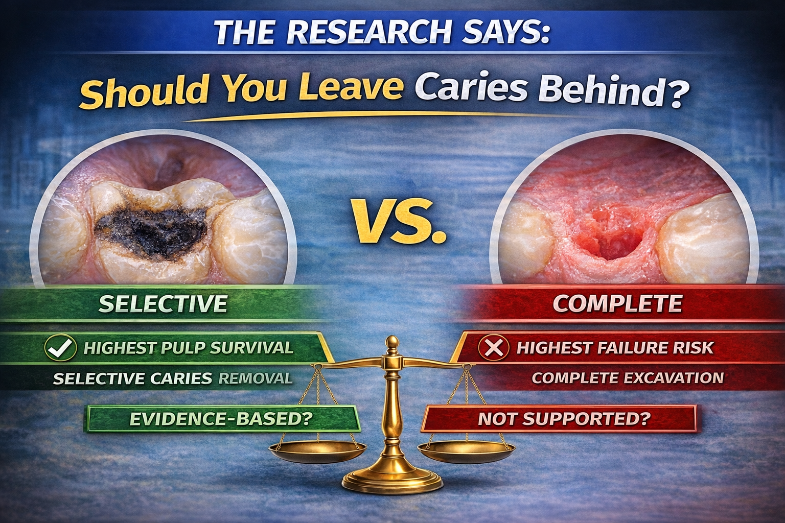 Evidence-based analysis of selective caries removal and pulp preservation in deep dental lesions